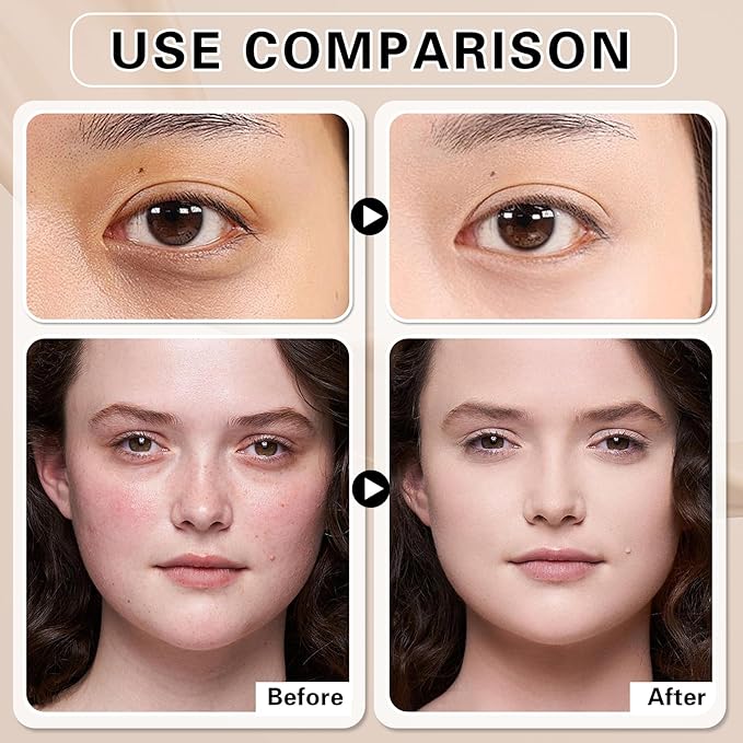 Under Eye Concealer for Dark Circles with Primer,Pot Concealer Full Coverage Tattoo Cover up Makeup,Nourishing and Moisturizing,Cruelty-free（04 Light）