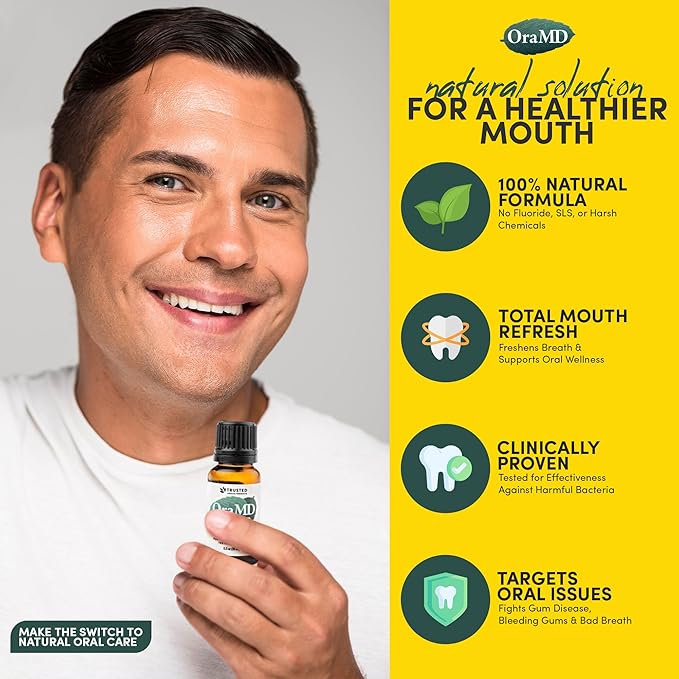 OraMD 4-in-1 Extra Strength Tooth Oil - Clinically Tested Gum Disease Treatment, Gingivitis Treatment and Sensitive Teeth and Gums - All-Natural (2 Pack)