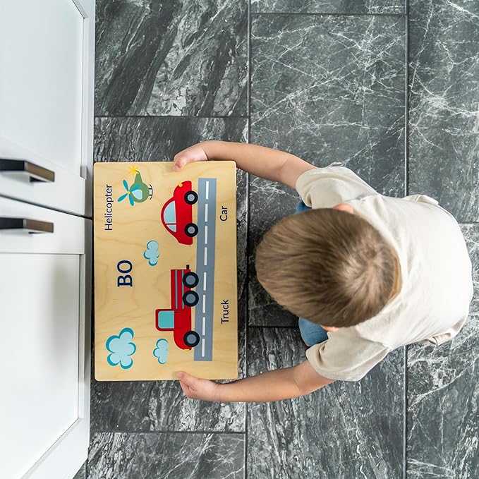 Step Stool for Toddlers- Personalized Wood Kids Step Stool with Name for Kitchen Sink, Bathroom, Potty Training, Toilet, Kitchen Sink- Sturdy and Safe- Made in USA by BloomOwl (Aviator)