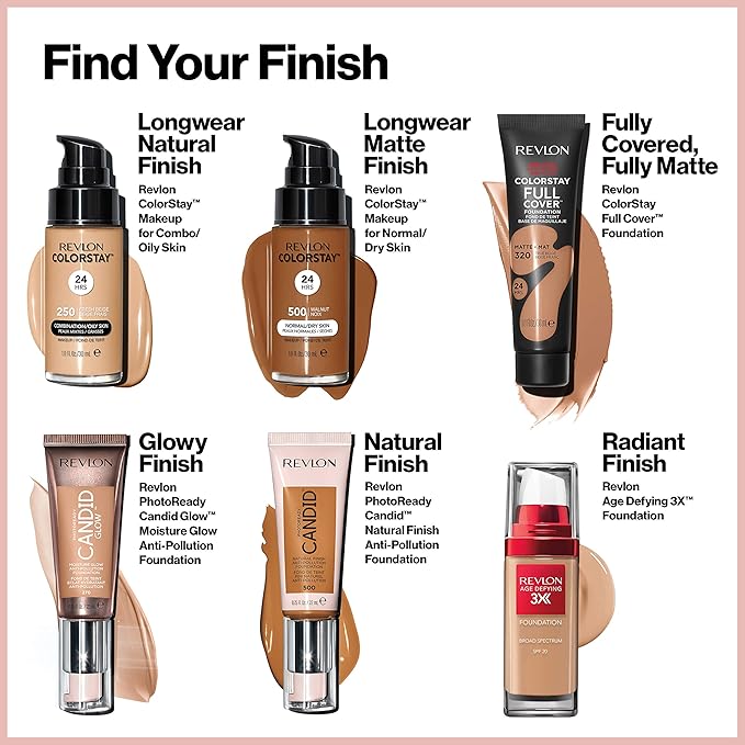 Revlon ColorStay Full Cover Longwear Matte Foundation, Heat & Sweat Resistant Lightweight Face Makeup, Almond (405), 1.0 oz