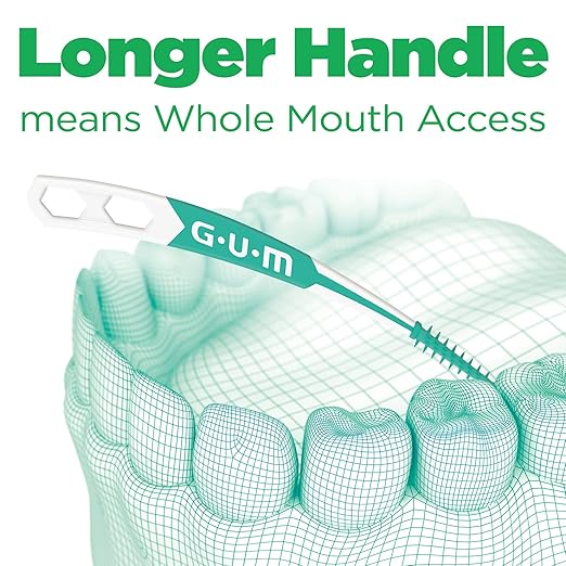 GUM Soft-Picks Advanced, Easy to Use Dental Picks for Teeth Cleaning and Gum Health, Disposable Interdental Brushes with Convenient Carry Case, Dentist Recommended Dental Picks, 90ct (4pk)