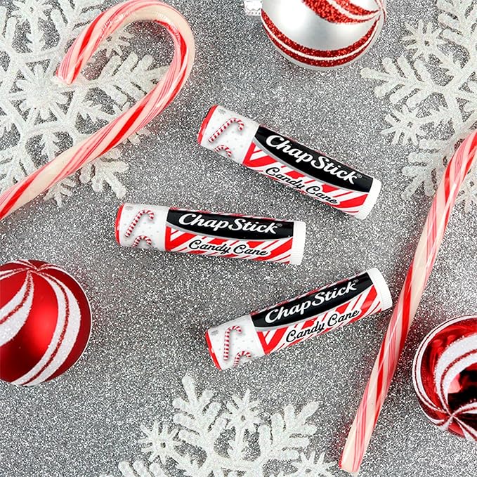 ChapStick Bulk Lip Balm, Holiday Variety 3-Packs x 6 (18 Sticks) – Candy Cane, Sugar Cookie, and Pumpkin Pie Flavored Lip Moisturizers, Stocking Stuffers, 0.15 Oz Ea