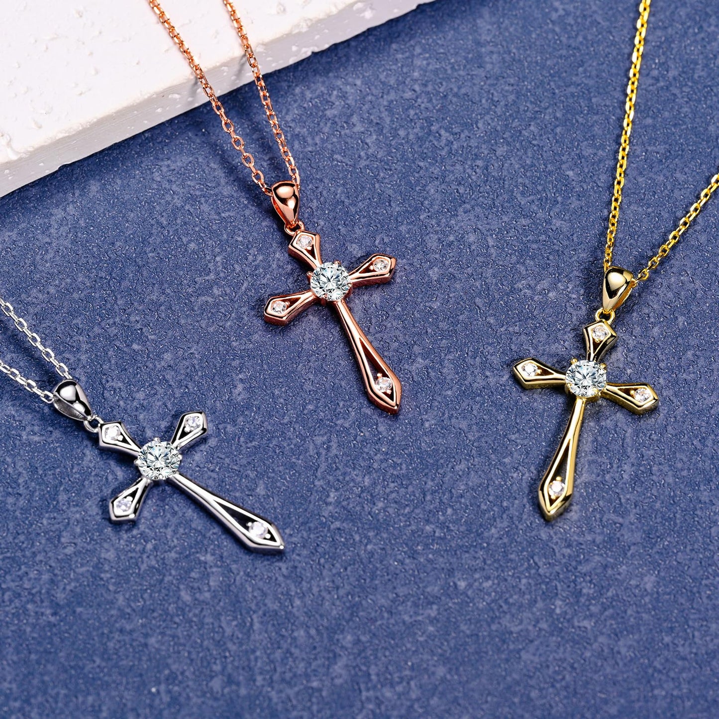 QUALISE Cross Necklace for Women,925 Sterling Silver Birthstone Necklace,Peridot-Augest Birthstone Cross Necklace,Faith Religious Fine Jewelry Valentines Day Gifts Birthday Holiday Gifts for Her