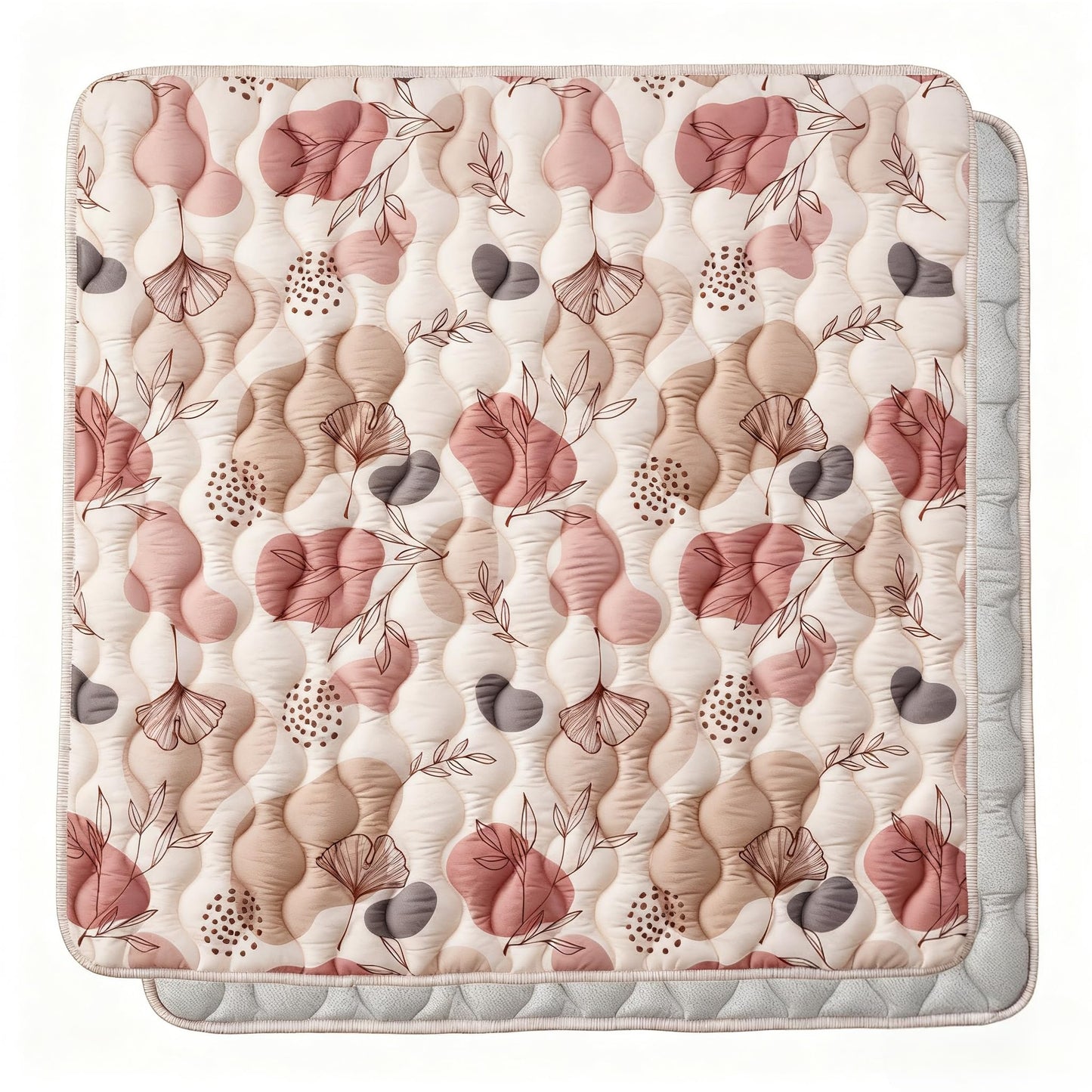 Bunnikins & Clover 50"x50" Thicken Soft Play Mat for Babies 0-6 Months, Foldable and Non Slip One-Piece Baby Crawling Mat, Washable Padded Foam Play Mat for Baby, Toddlers Infants, Tummy Time