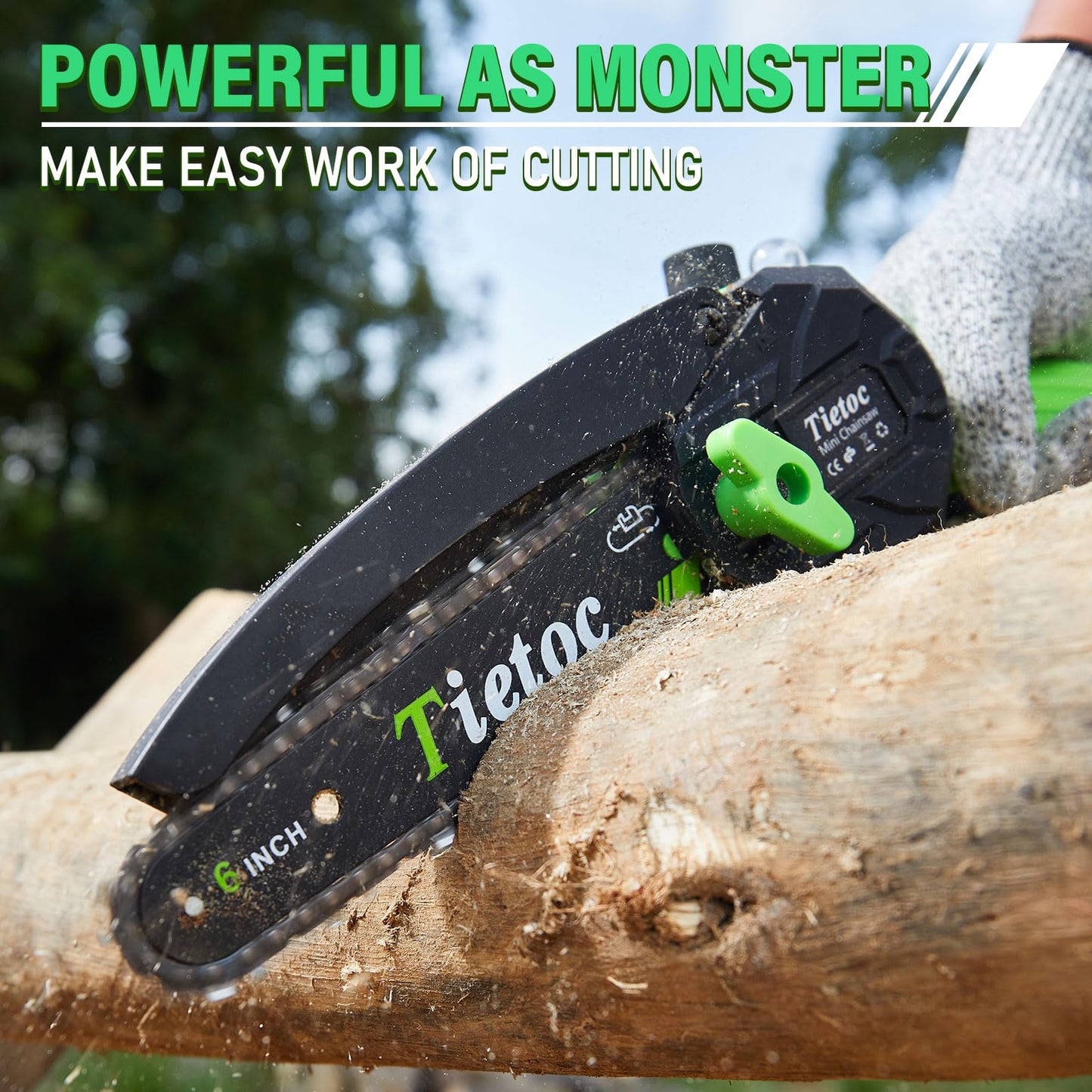 Tietoc Mini Chainsaw 6 Inch with 2 Batteries, Electric Saw Gifts for Men Dad Husband Gardener, Cool Gadgets for Men 2025, Mens Gifts for Fathers Birthday, Perfect Gifts Idea for Mothers Mom Women