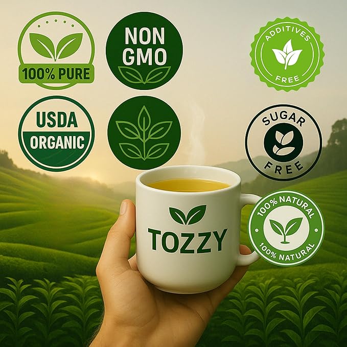 Tozzy Organic Turmeric Ginger Tea – 100 Count, Plant-Based Pyramid Tea Bags