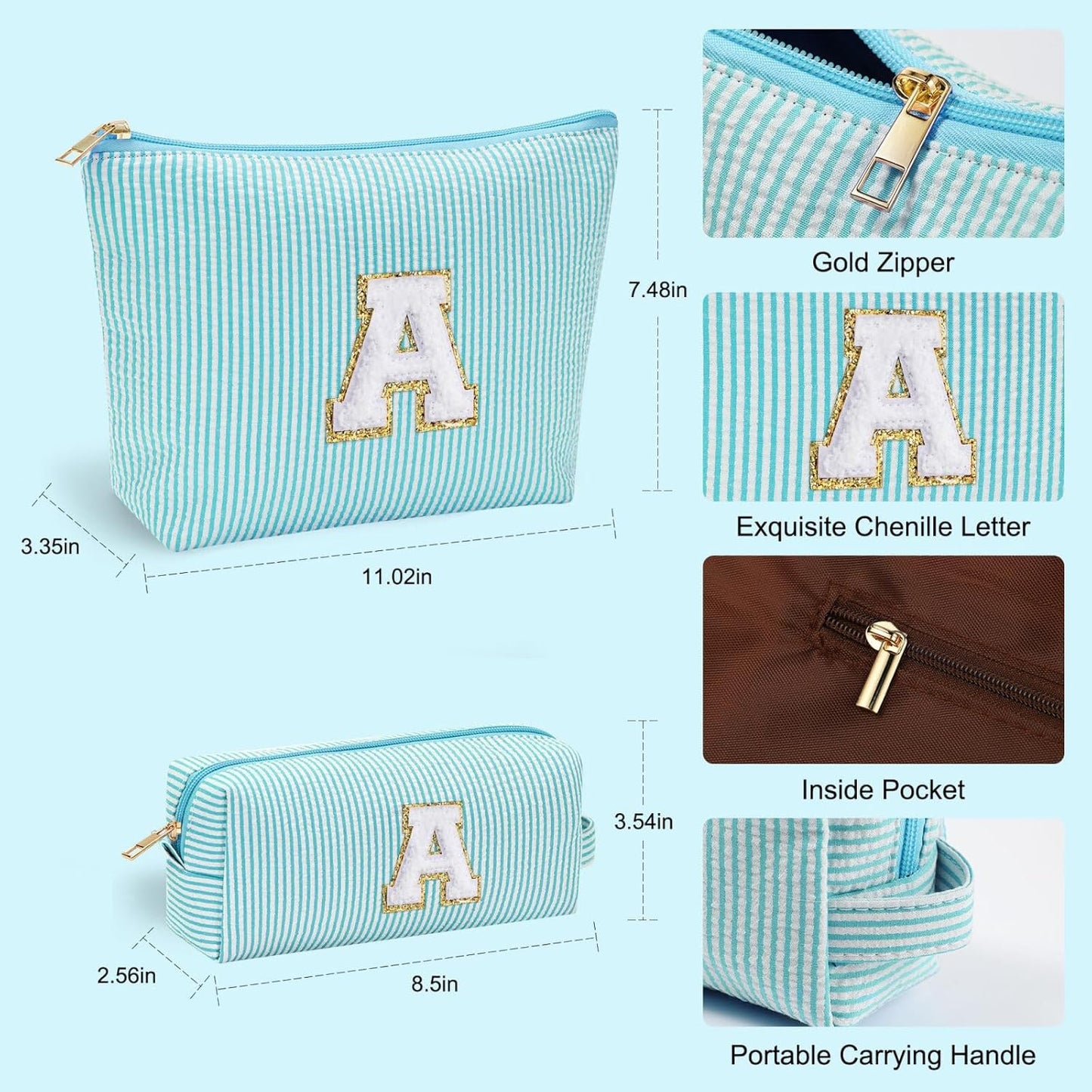 YOOLIFE Bridesmaid Gifts for Women - Cute Makeup Bag for Women Friends | Make Up Cosmetic Travel Toiletry Bag for Bride Maid Matron of honor Bridal Shower Personalized Bachelorette Gift B