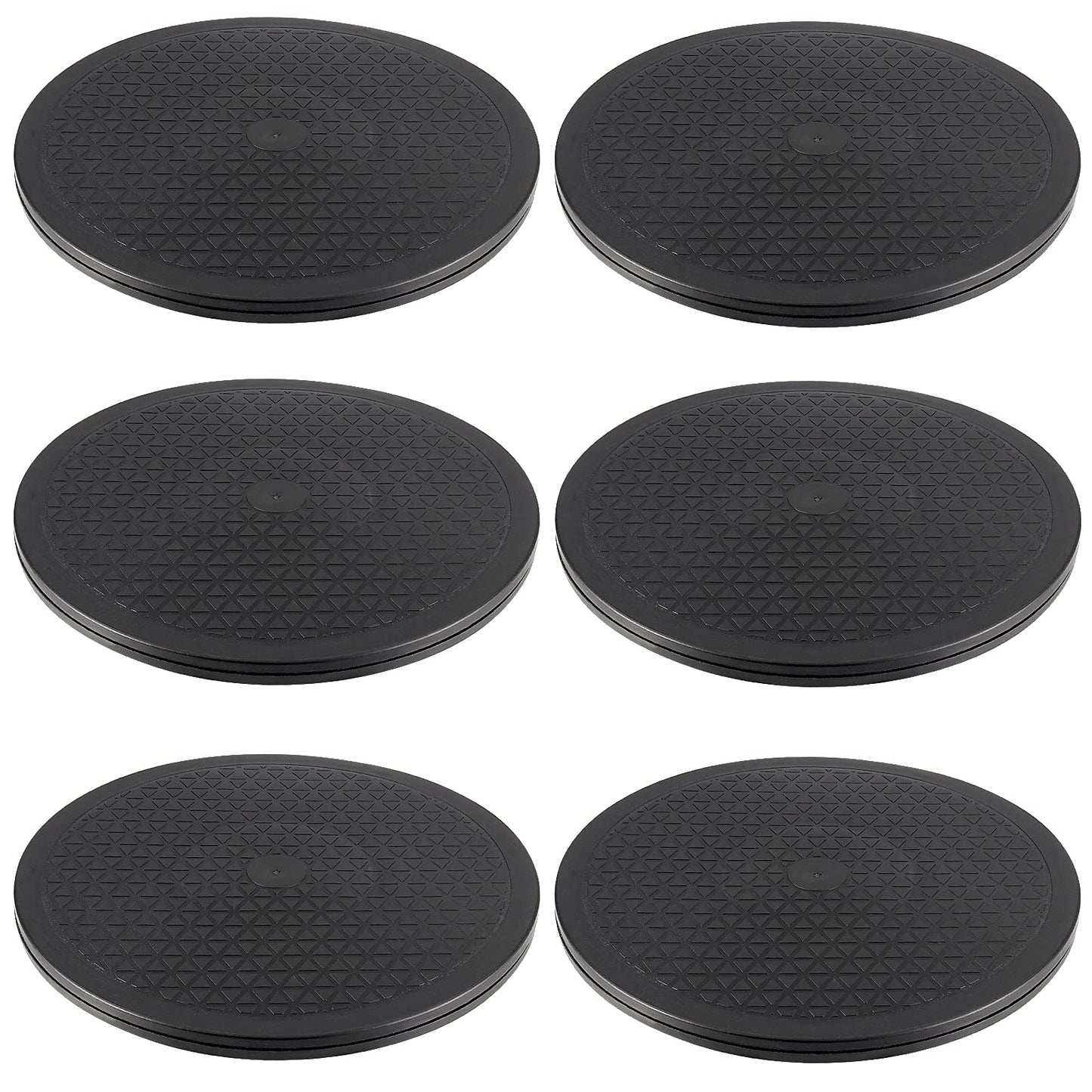 MUKLEI 6 Pack 12 Inch Lazy Susan Turntable Organizer, Heavy Duty Rotating Swivel Stand, Single Sided 360 ° Turntable with Steel Ball Bearings for Laptops TV Computer Monitor