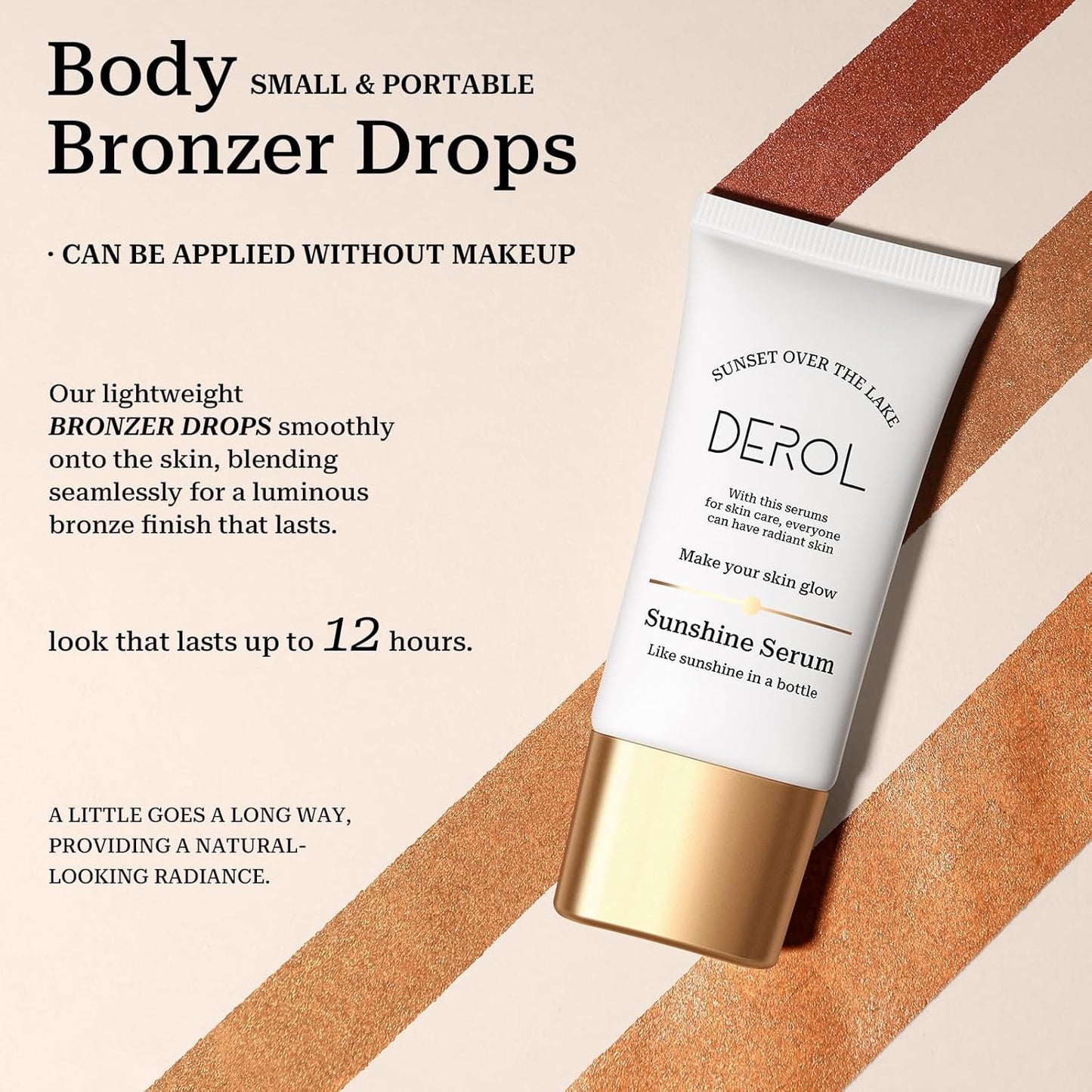 Bronzing Drops, Instant Sunshine Bronzing Drops, Lightweight and Non-greasy Liquid Bronzer Drops for Face Body, Glow Bronzing Serum Drops for Flawless Skin & A Radiant Finish(RUST RED)