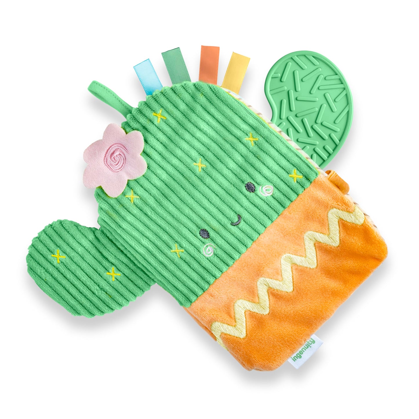 Ingenuity Calm Springs Soft Teething Activity Book - Multi-Texture Crinkle, Teether, Number Learning, Mirror, Unisex, for Ages 0-36 Months