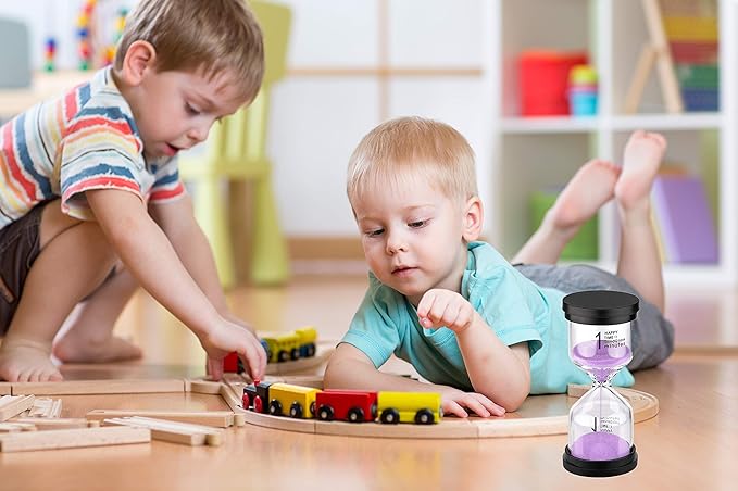 SuLiao Hourglass 1 Minute Timer: Colorful Sand Watch 1 Min, Purple Sand Clock, Small Reloj De Arena 1 Minuto, Plastic Hour Glass Sandglass for Kids, Games, Classroom, Kitchen, Decoration