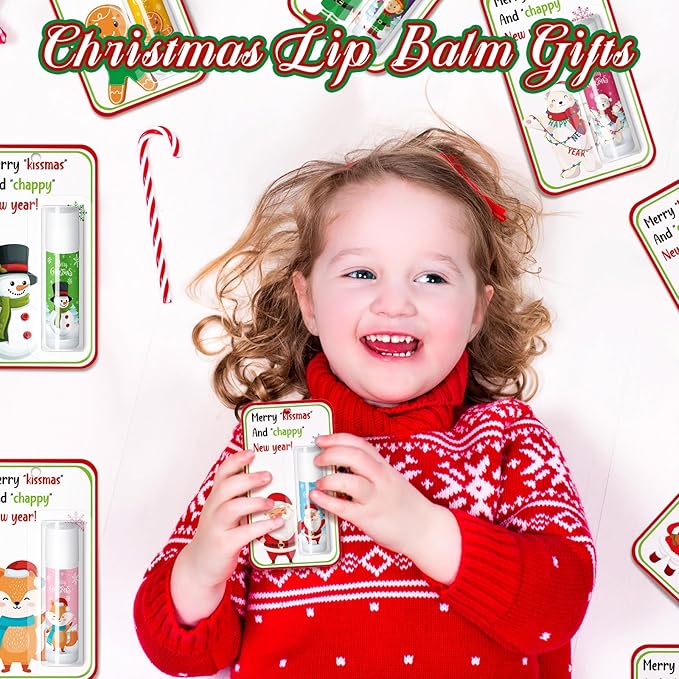 Christmas Lip Balms Bulk Christmas Party Gifts Favors Stocking Stuffers Holiday Lip Balms Employee Staff Team Appreciation Gifts Thank You for Teacher Coworkers