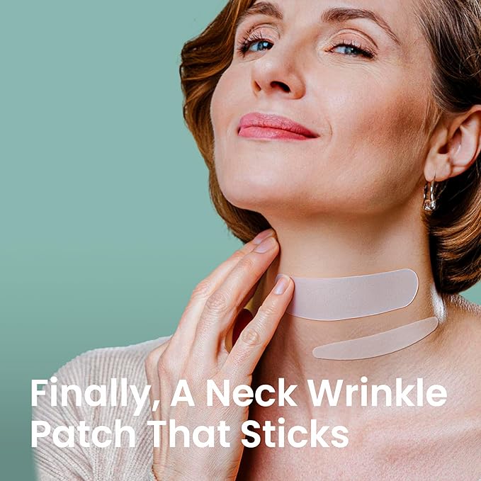 Advanced Wrinkle Patches 60ct Smile Line, Frown Line Wrinkle Patches for Facial Korean Skin Care Face Wrinkle Tape Invisible Overnight with Retinol & Collagen (Medium (Neck))
