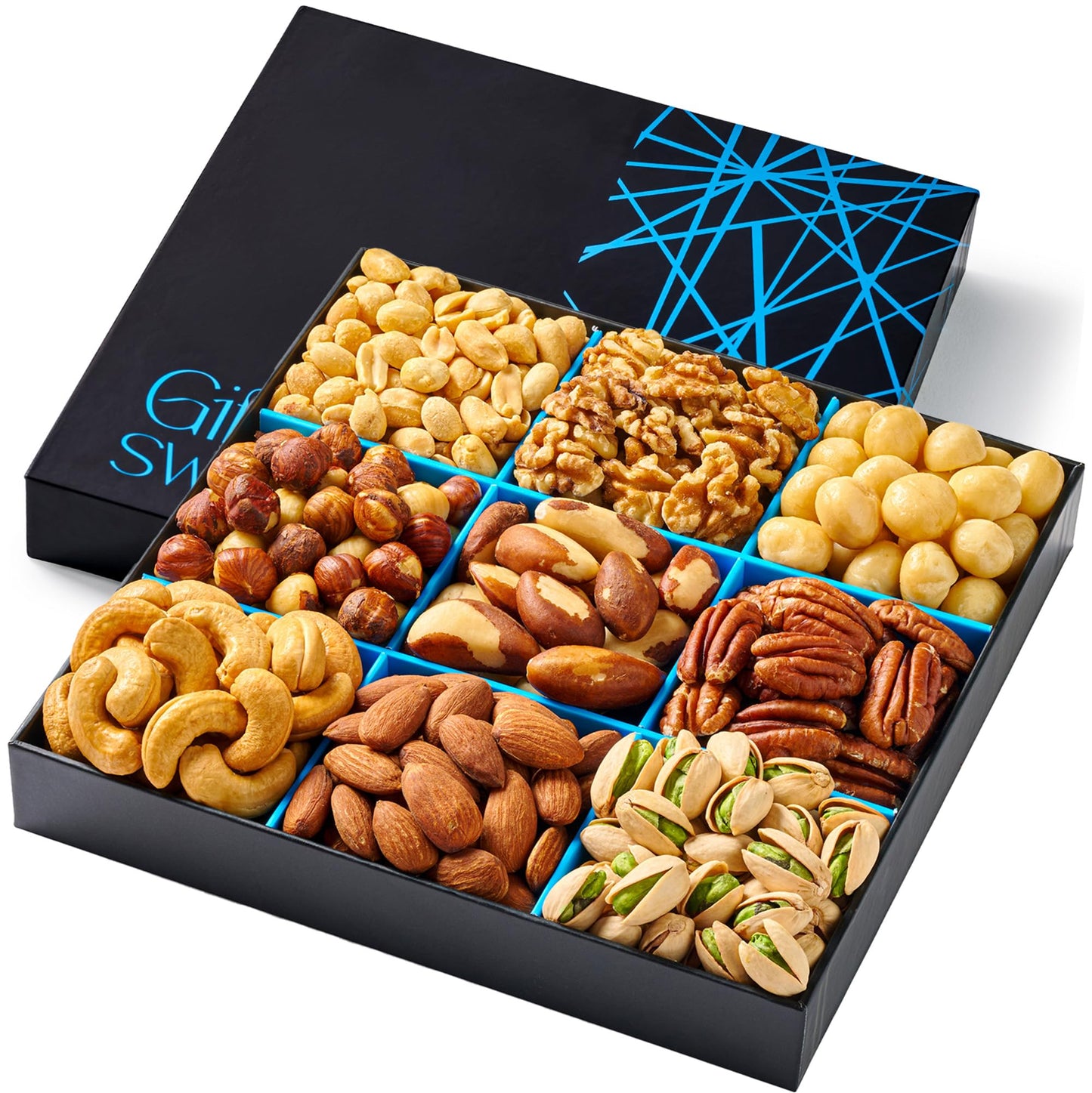 Nuts Gift Basket - Freshly Roasted And Natural Mixed Nut Gift Box - Gourmet Healthy Food Gift for Men/Women - Gourmet Gift, Healthy Gourmet Snack Box for Birthday, Thank You, Congratulations, Corporate, Get Well Soon, Care Package
