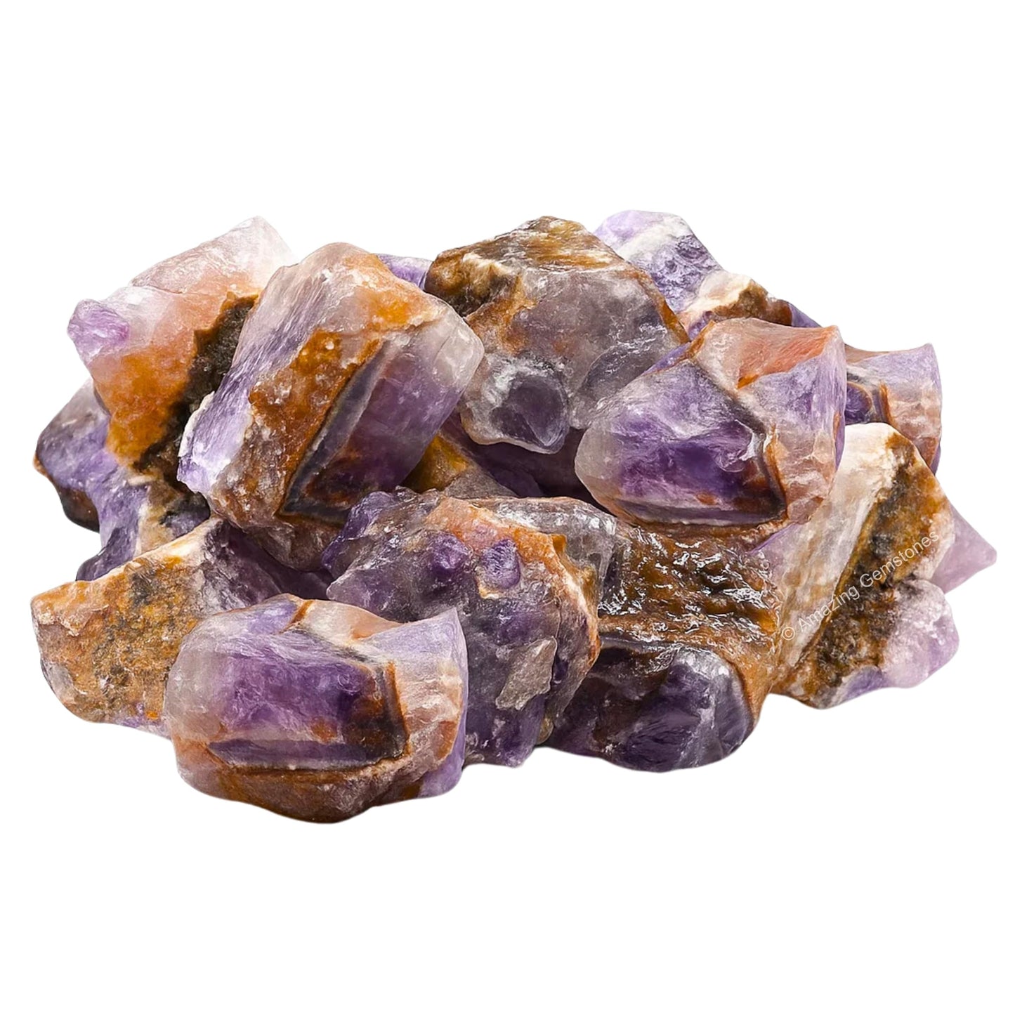Amazing Gemstone Amethyst Chevron Raw Crystals and Healing Stones, Natural Rocks for Tumbling - DIY Raw Stones and Crystals, 2 Pieces