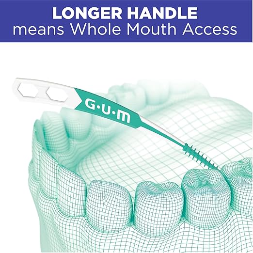 GUM Soft-Picks Advanced, Easy to Use Dental Picks for Teeth Cleaning and Gum Health, Disposable Interdental Brushes with Convenient Carry Case, Dentist Recommended Dental Picks, 60ct (3pk)