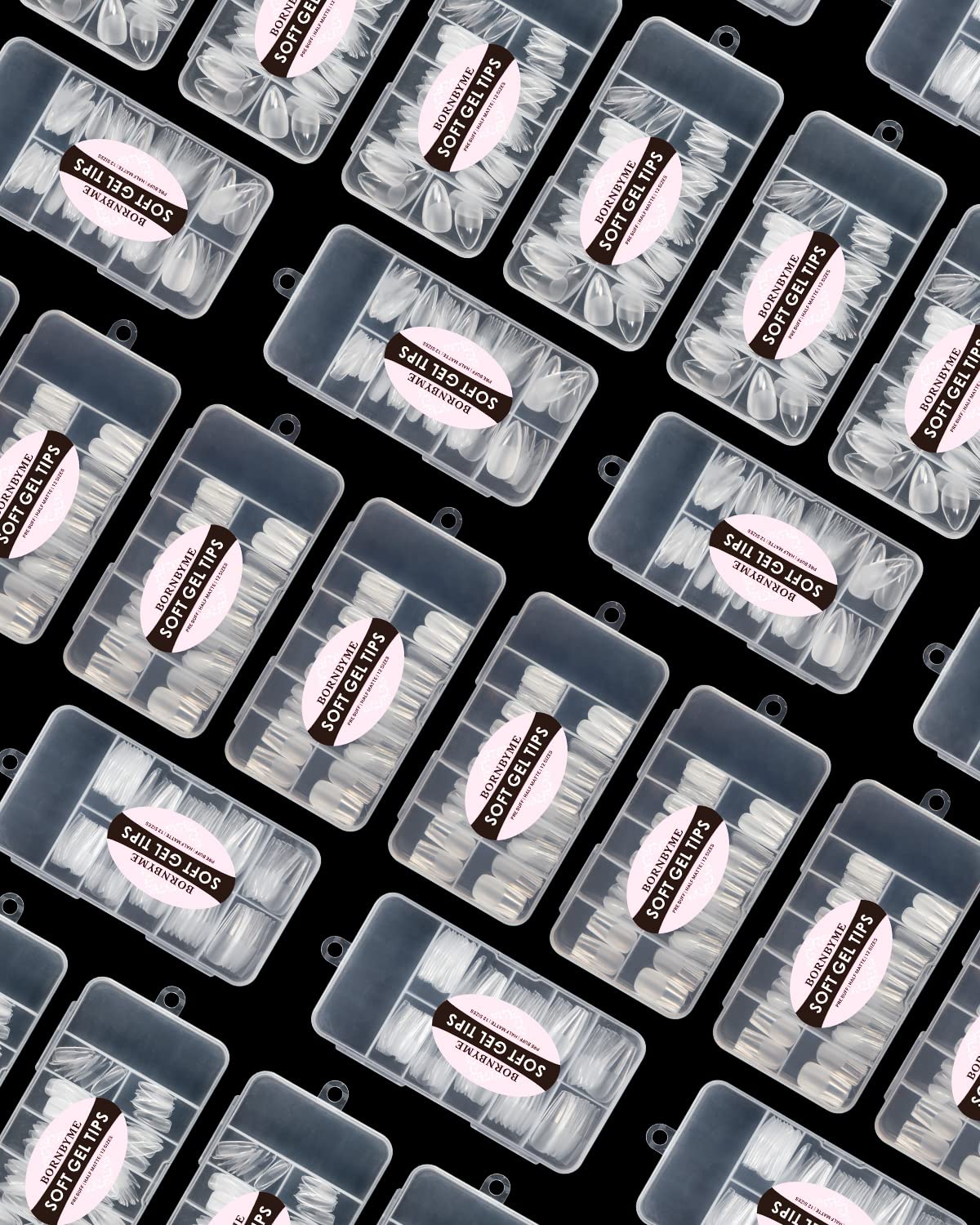 Soft Gel Nail Tips Long Coffin, 120PCS Pre Buff Full Cover Shaped Nail Extenison Tips Half Matte Gel X Nail Tips BORNBYME