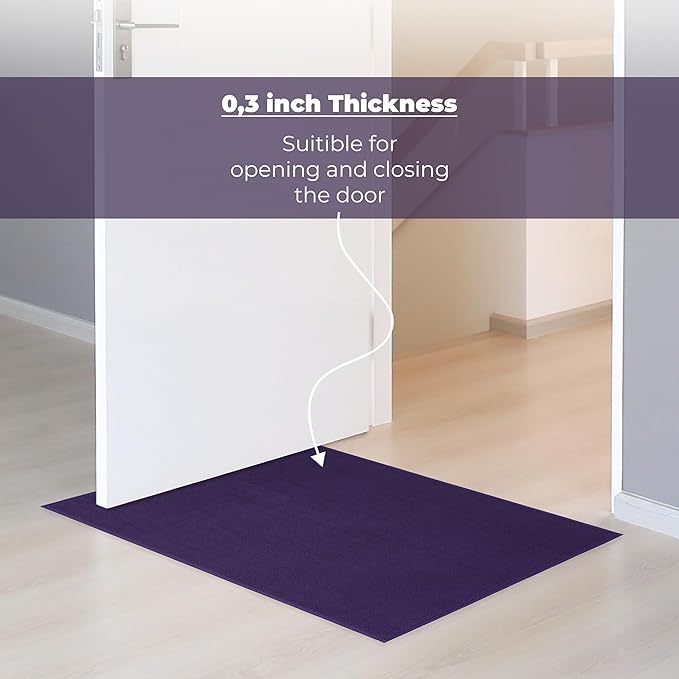 Cotton Paradise 100% Cotton Non Slip Bath Mats for Bathroom, 20x34 inch Soft Absorbent Quick Dry Machine Washable Floor Bath Mat, Purple Bath Rug