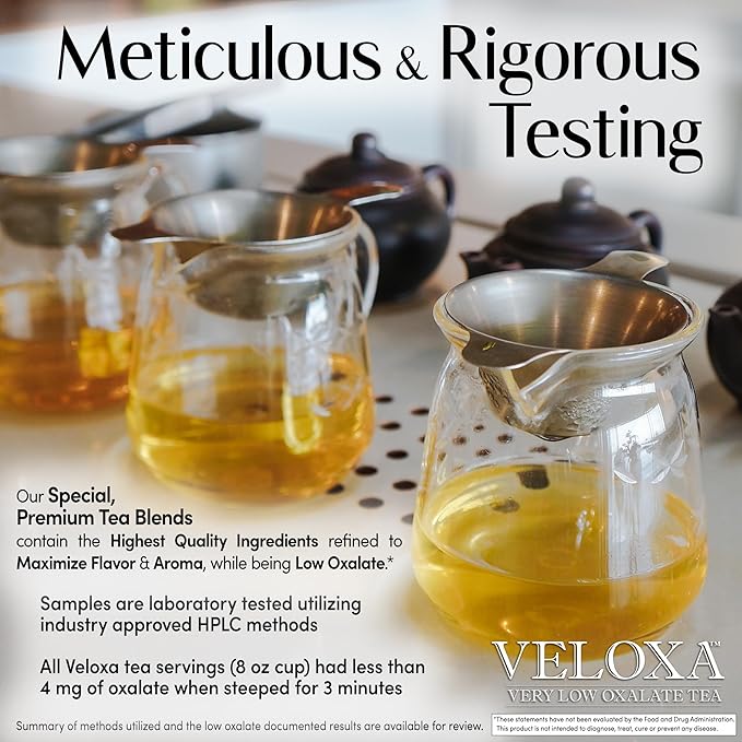 Veloxa™ Very Low Oxalate Tea (30 Pyramid Tea Bags, Heavenly Low Oxalate Rooibos)