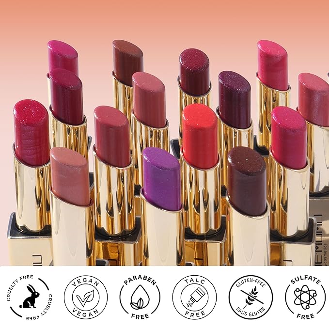 Red Pink Lipstick Moisturizing for Women Shimmer Tinted Lip Balm Hydrating Nourishing Rasberry Lip Gloss Vegan& Cruelty Free Lip Makeup, ZG116 Crystal