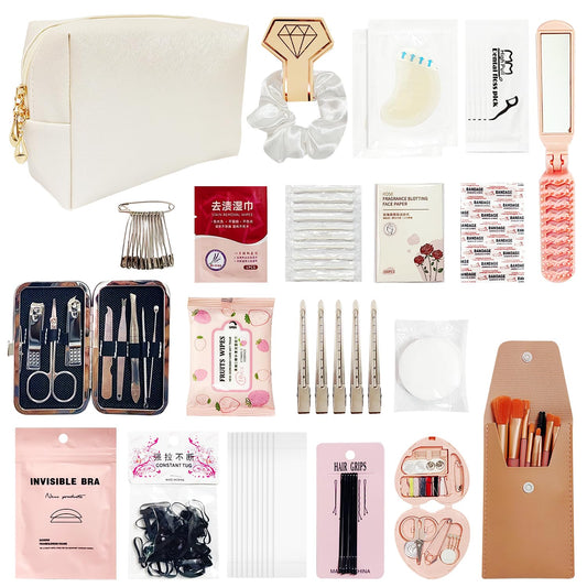 Wedding Emergency Kit for Bride with 30+ Wedding Essentials, Bridal Emergency Kit for Wedding Day, Wedding Survival Set (Style A)