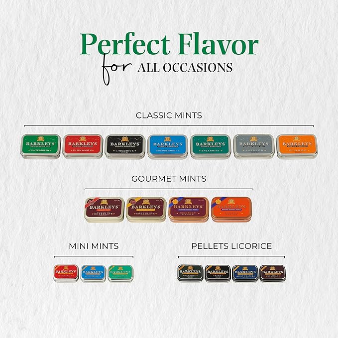 Barkleys Liquorice Breath Mints - Strong Licorice Flavored Cool Mint Candy For Party, After Dinner, Wedding, Every Day Use - Vegan Breath Mints In Reusable Classic Travel Tins, 1 Pack - 50 Count Each
