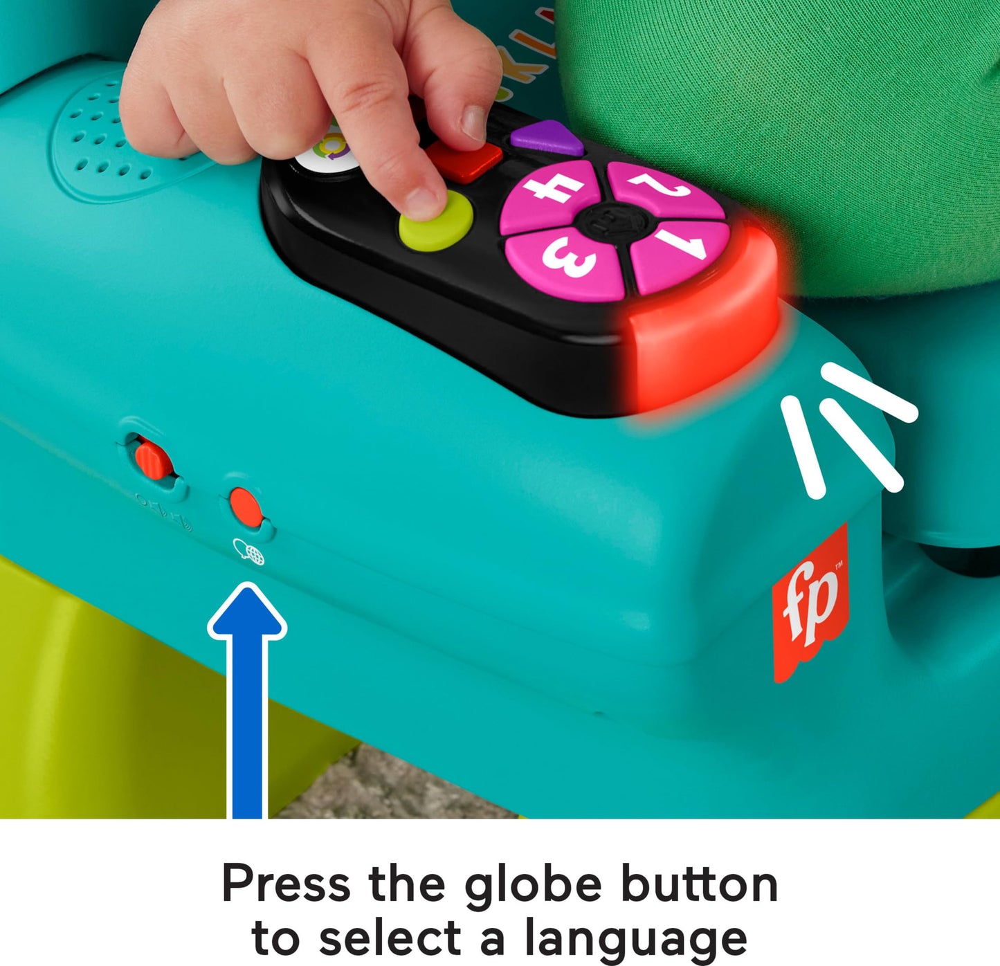 Fisher-Price Laugh & Learn Toddler Learning Toy Smart Stages Chair, Teal, Music Lights & Activities for Ages 1+ Years, Multilanguage Version
