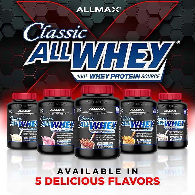 ALLMAX Classic ALLWHEY, Chocolate Peanut Butter - 5 lb - 30 Grams of Protein Per Scoop - Gluten Free - Approx. 49 Servings