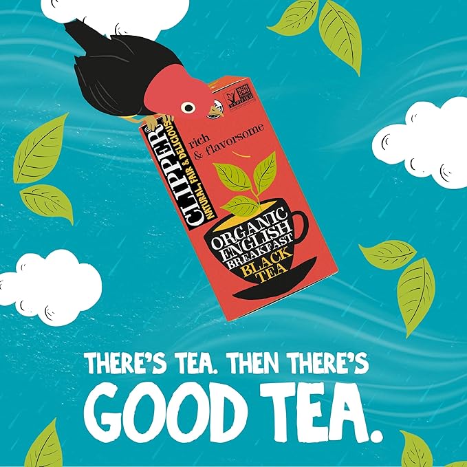 Clipper Tea, English Breakfast, Fairtrade, Organic, Plant-Based, Caffeinated British Tea, 6 Pack, 120 Unbleached Tea Bags