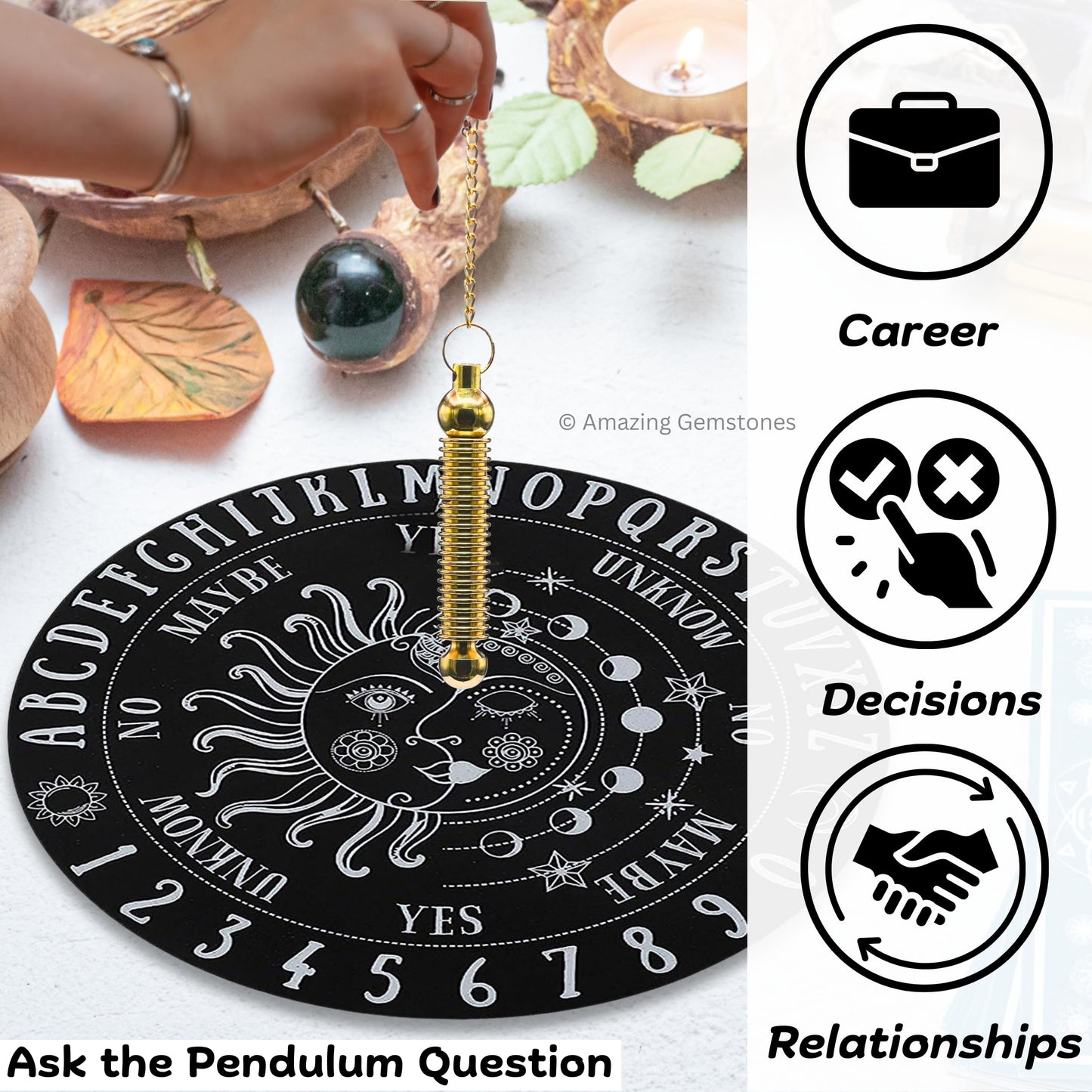 Healing Metal Pendulums for Divination, Gold 22 ISIS Ring Steel Copper Pendulum High Energy Pendulo de Bronce Pendulos de Mesa MP115
