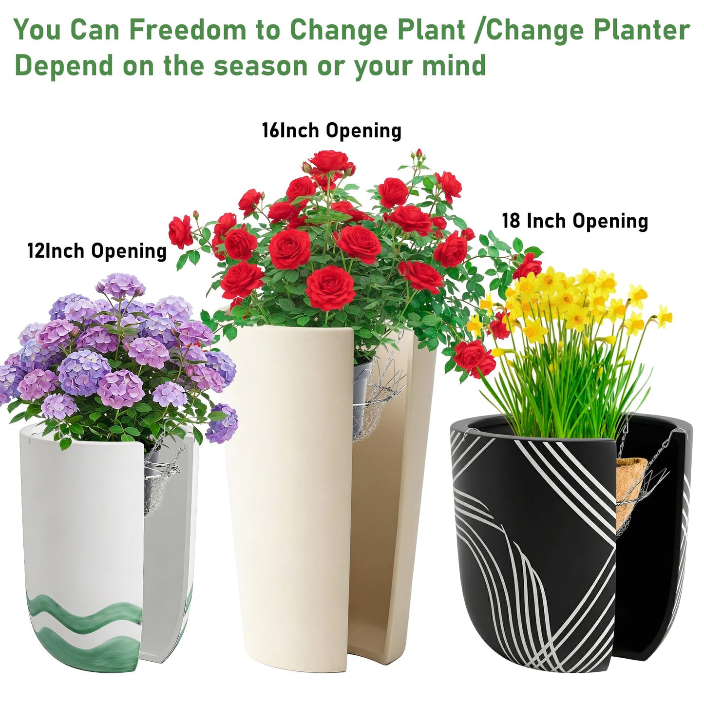 UCandy Adjustable Planter Insert for Pots Any Height,Plant Risers for Inside Pots,Fits The TOP Opening of The Flower Pot Opening 12-18" Wide,Wedding & Party Decor
