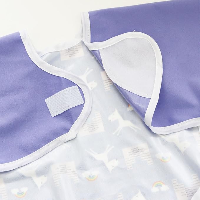 Infant Toddler Baby Waterproof Sleeved Bib, Bib with Sleeves&Pocket, 6-24 Months