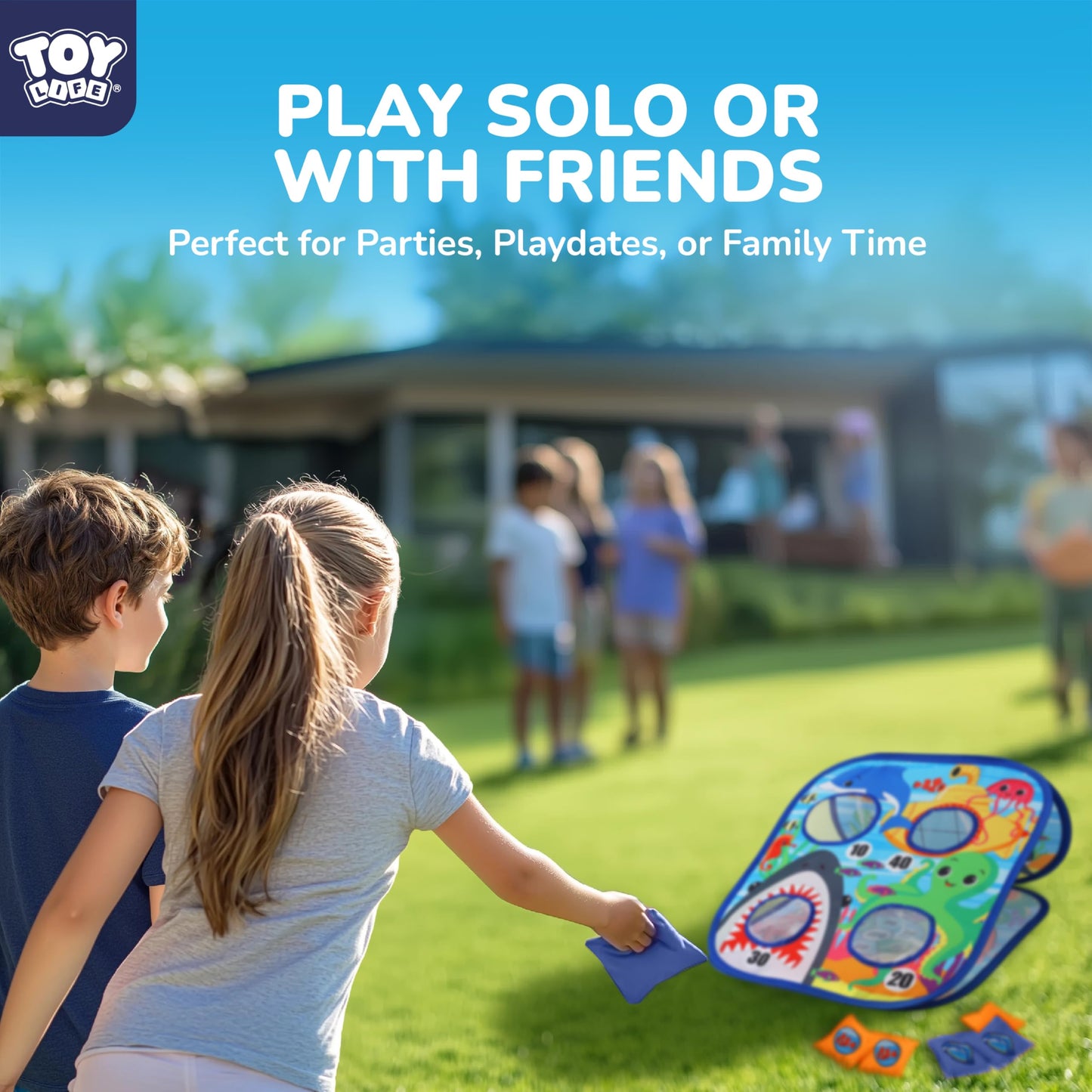 TOY Life Toddler Outdoor Toys for Kids Ages 4-8, Bean Bag Toss, Outside Yard Games for Kids Cornhole, Indoor Lawn Backyard Games Birthday Family Party Toddler Game, Gift for Boys 3 4 5 6 7