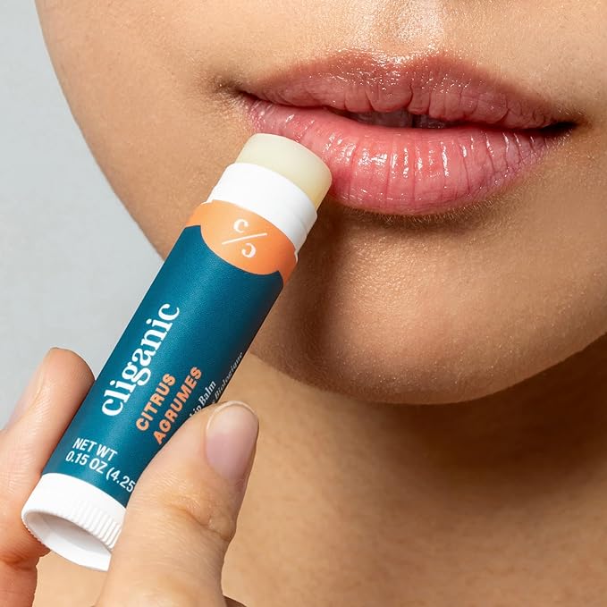 Cliganic Organic Lip Balm Set - 6 Tropical Flavors - 100% Natural Moisturizer for Cracked & Dry Lips (Pack of 2)
