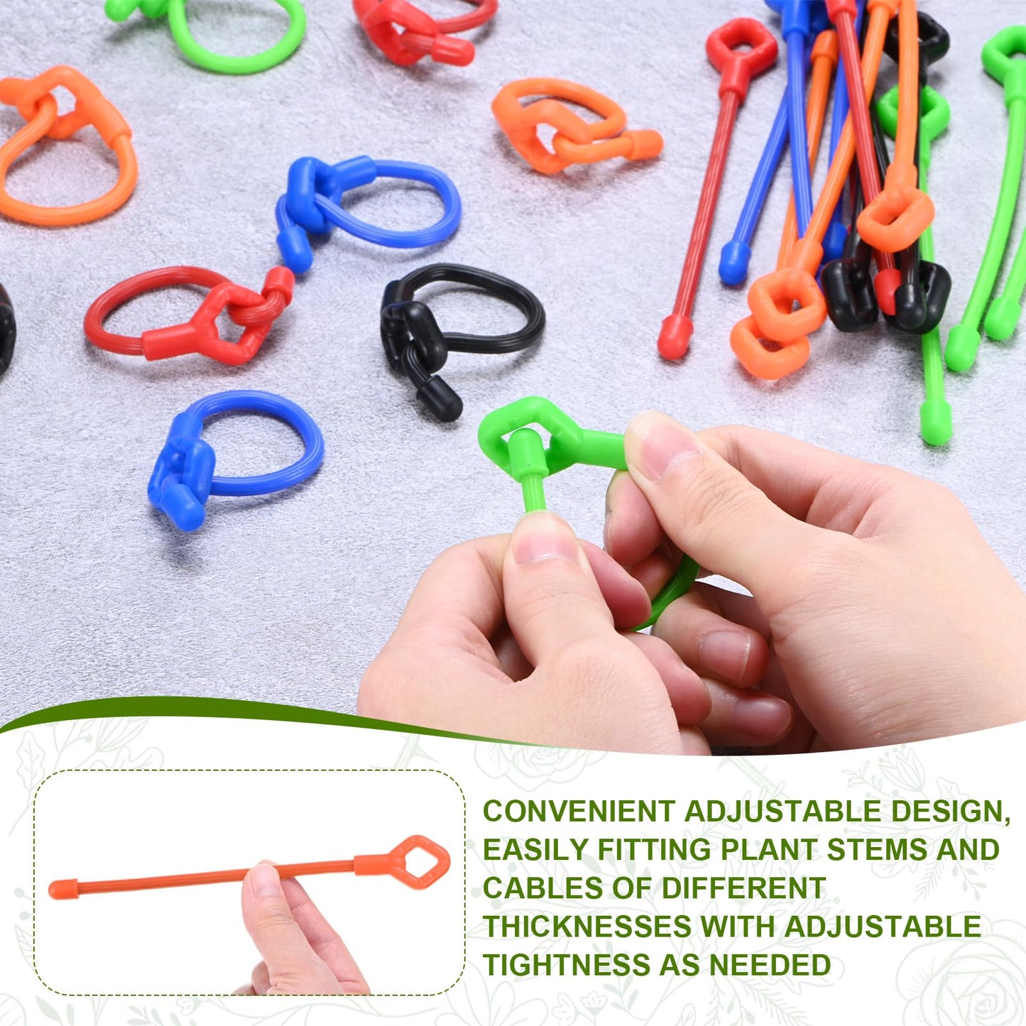 M METERXITY 12-Pack Adjustable Plant Ties, 12inch/30.48cm Silicone Flexible Multi-Function Sturdy Garden Twist Tie for Plant Support/Tree/Shrub/Vine, Reusable Support Twine [Orange]