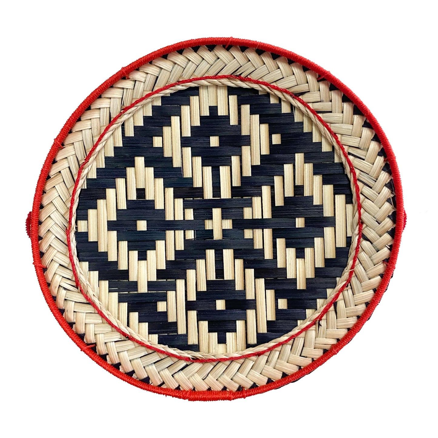 PANWA Bamboo Sticky Rice Serving Basket Thai Kratip Container 100% Handmade Traditional Village Handicrafts with Vegetable Plant Based Dye Coloring Shades Food Safe (Charcoal)