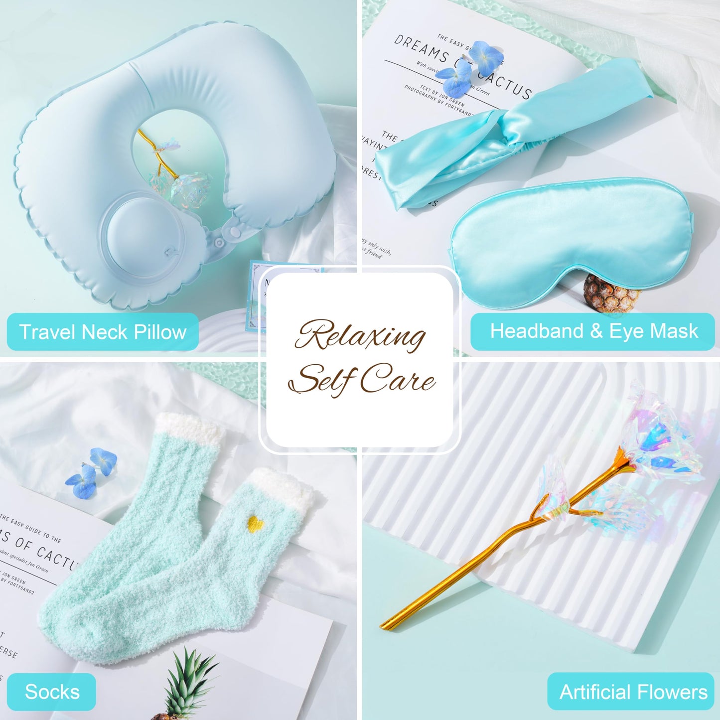 LUCOTIYA Birthday Gifts for Women Self Care Gifts Get Well Soon Gifts,Ocean Relaxing Spa Gift Basket Care Package with Blanket, Idea Thinking of You Gifts for Mom Her Best Friends Sister Wife