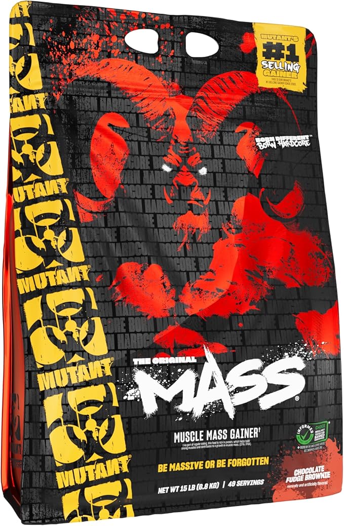 Mutant Mass Weight Gainer Protein Powder – Build Muscle Size and Strength with 1100 Calories (Chocolate Fudge Brownie, 15 Pound (Pack of 1))