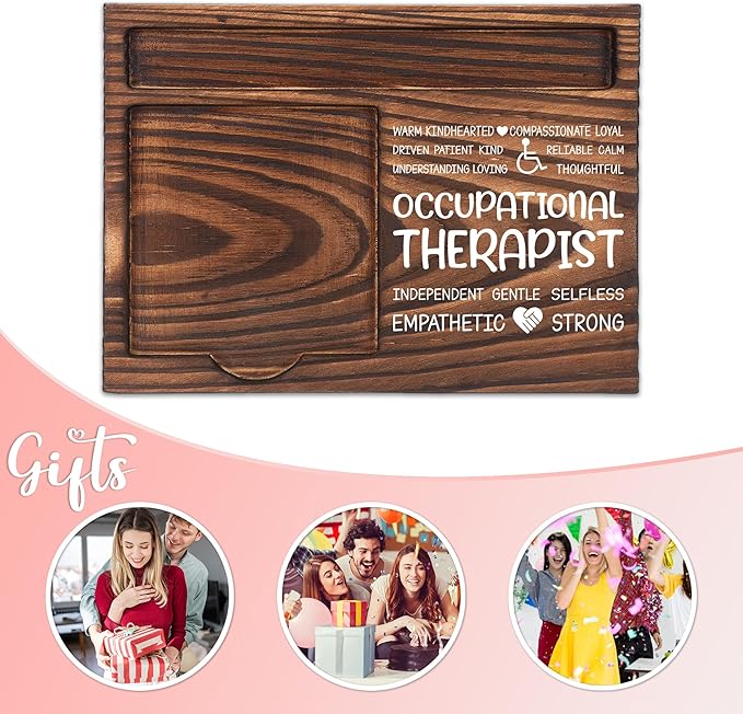 Occupational Therapist Appreciation Gifts, Thank You Gift for Occupational Therapist, OT Office Coworkers Staff Appreciation Gifts, Sticky Note Holder Wooden Notepad & Pen Holder 6.5" x 4.7" - FTA265