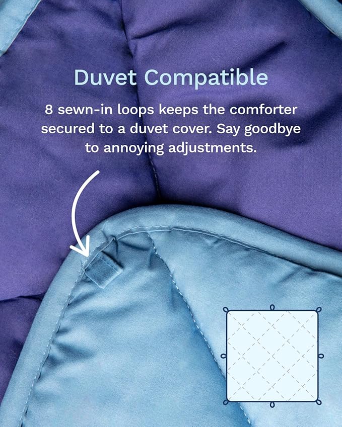 ViscoSoft Queen/Short Queen Microfiber All Seasons Down Alternative Quilted Comforter - Cooling Breathable Premium Soft Reversible Microfiber Duvet Blanket, Light Blue/Dark Blue