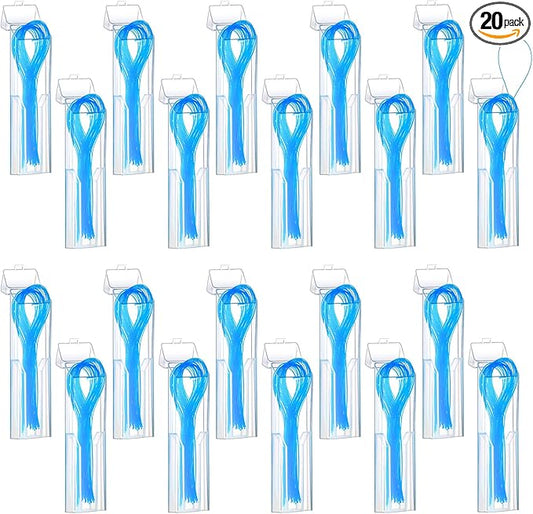 1000 Pcs Dental Floss Threaders Deep Clean Floss for Braces, Bridges, and Implants, Multifunctional Nylon Loop Design for Your Teeth, Pack of 20(Blue)