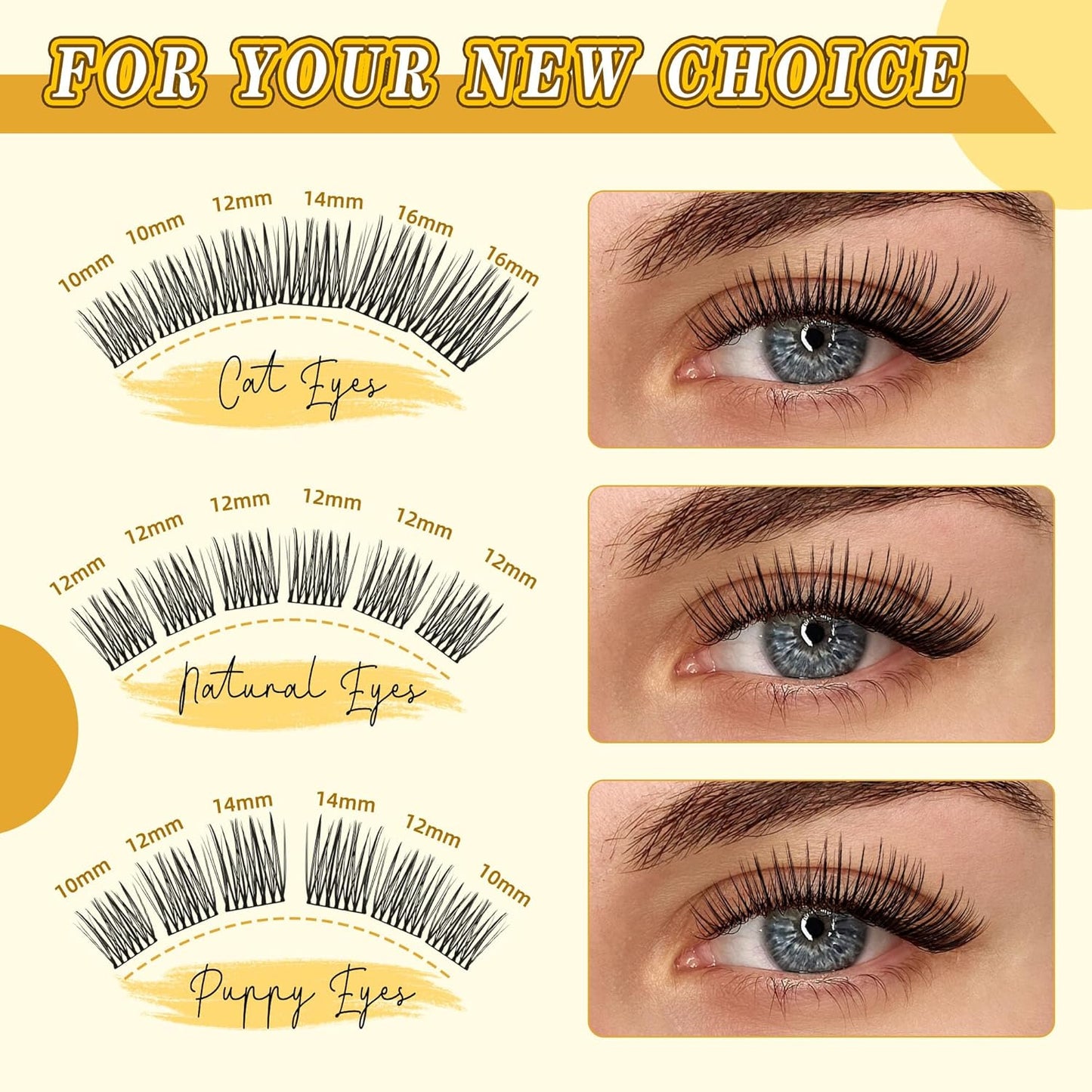 Eyelash Clusters 10-18mm Wispy Lash Clusters D Curl DIY Cluster Lash Extension Kit Individual Lashes Kit With Bond & Seal, Glue Remover, Tweezers(LF05 Lashes Set)