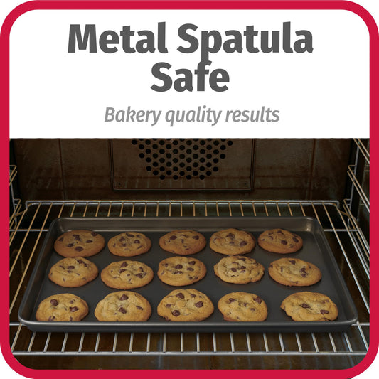 GoodCook Everyday Nonstick Baking Sheet Set, 3 Pack Includes One Small, Medium & Large Pan Carbon Steel Construction Cookie Sheet Bakeware Set, Gray