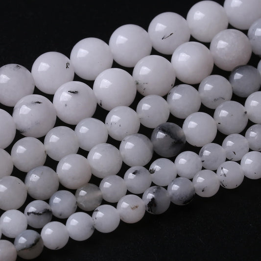 90PCS 4MM Black Rutilated Quartz Beads Round Loose Stone Beads for Jewelry Making DIY Energy Stone Healing Power Bracelet 15"