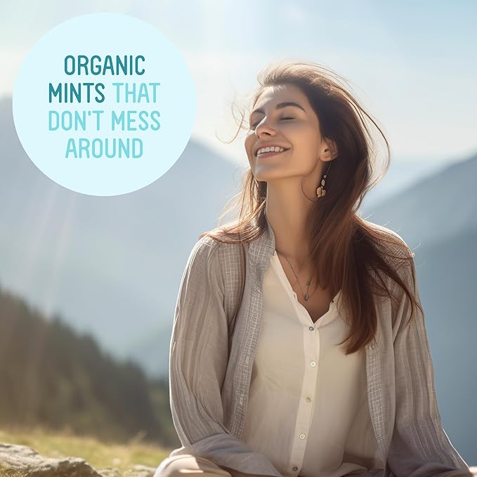 VerMints Organic Breath Mints – Travel Size Peppermints, Ginger Mints, Wintergreen, Cinnamon, Chai & Cafe Express Flavored Candy - Non-GMO, Gluten-Free, Vegan & Kosher Healthy Refresh - 120 Count