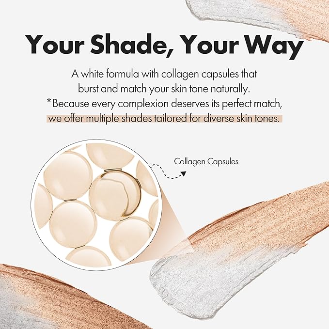 BLANC Cover Cream Stick V - Korean Color-Changing Foundation with Detachable Brush - Full to Medium Coverage Base Makeup (201 Light, 0.45 oz)