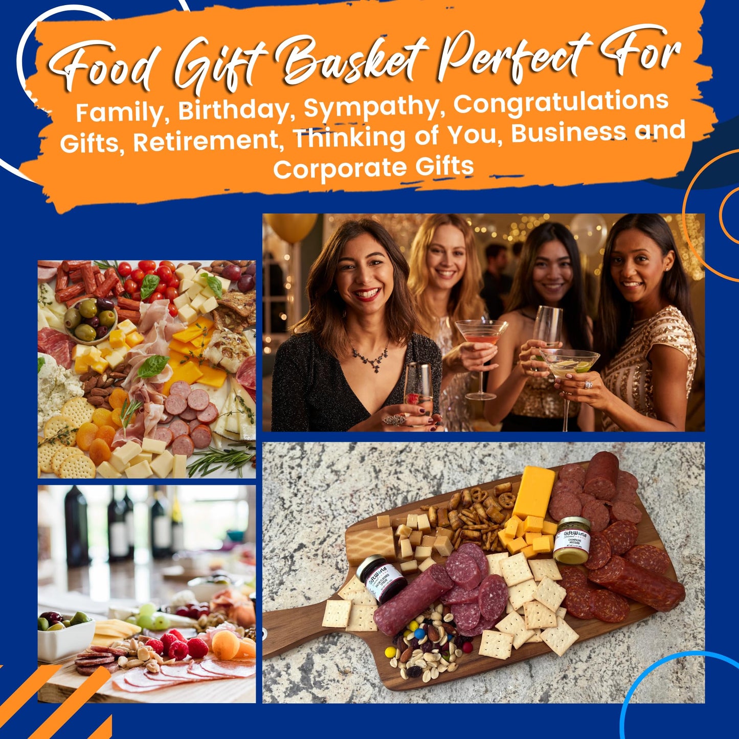 Deluxe Meat and Cheese Gift Basket – Gourmet Charcuterie Assortment & Snack Bundle