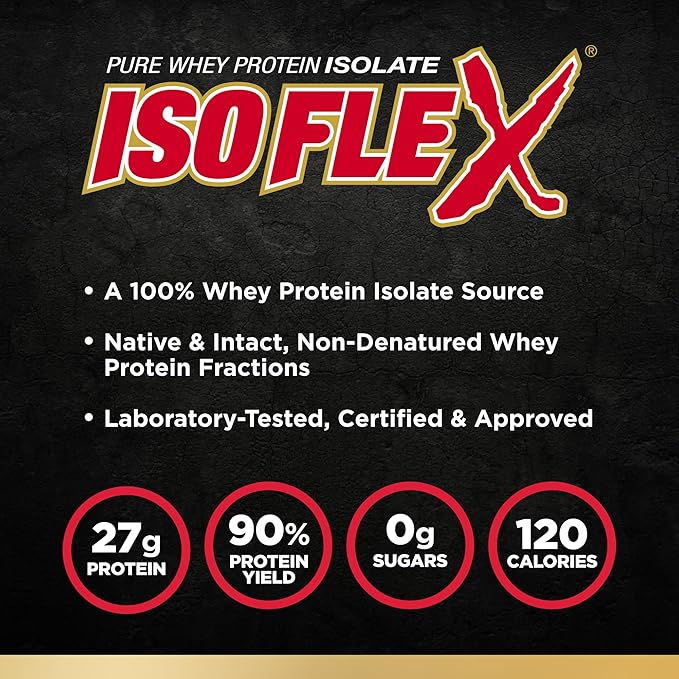 ALLMAX Nutrition - ISOFLEX Whey Protein Powder, Whey Protein Isolate, 27g Protein, Vanilla, 2 Pound