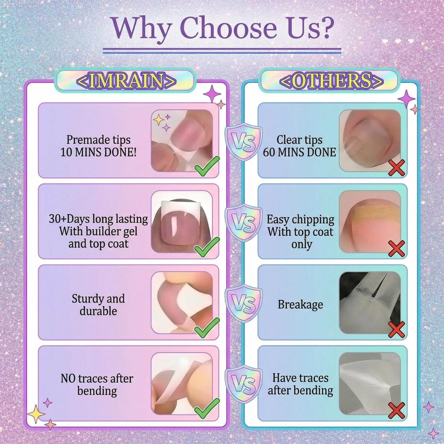 IMRAIN Almond Press on Nails, Medium Fake Nails, Nude Pink 3D Pearl Shell Polka Dot, 30 Pcs Reusable Glue on Nails for Women, Salon Quality