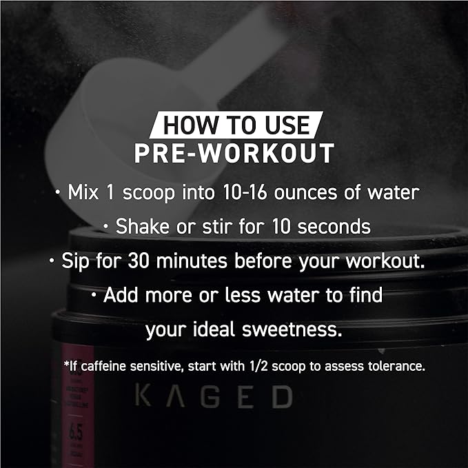 Kaged Original Pre Workout Powder | Grape | Pre-Kaged | Formulated with Creatine, Beta Alanine, Pure Caffeine | 20 Servings